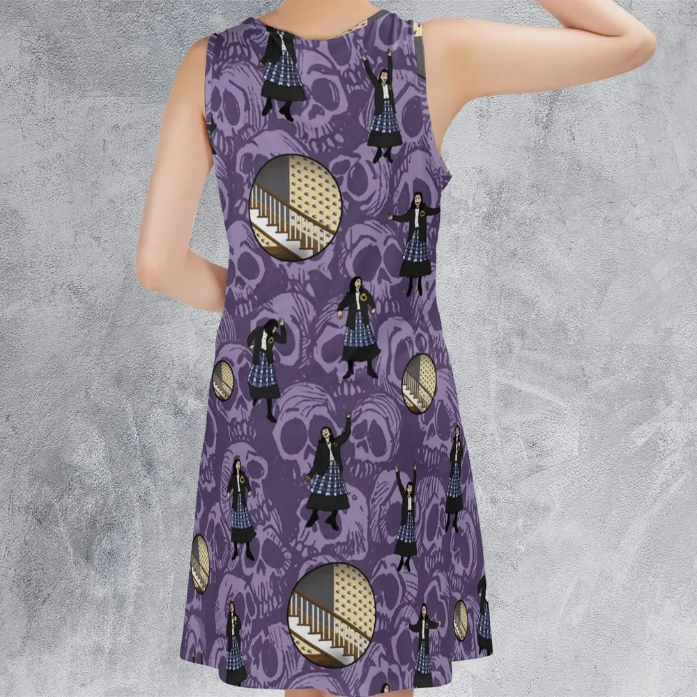 Lydia Deetz Dances To Jump In The Line Beetlejuice Sleeveless Dress - 3