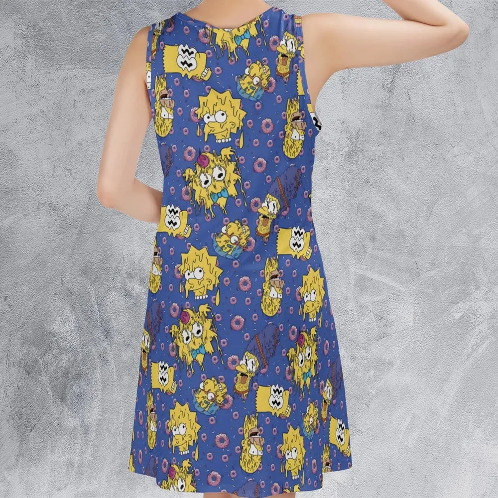 Trippy Simpsons Melting Sleeveless Dress - 3