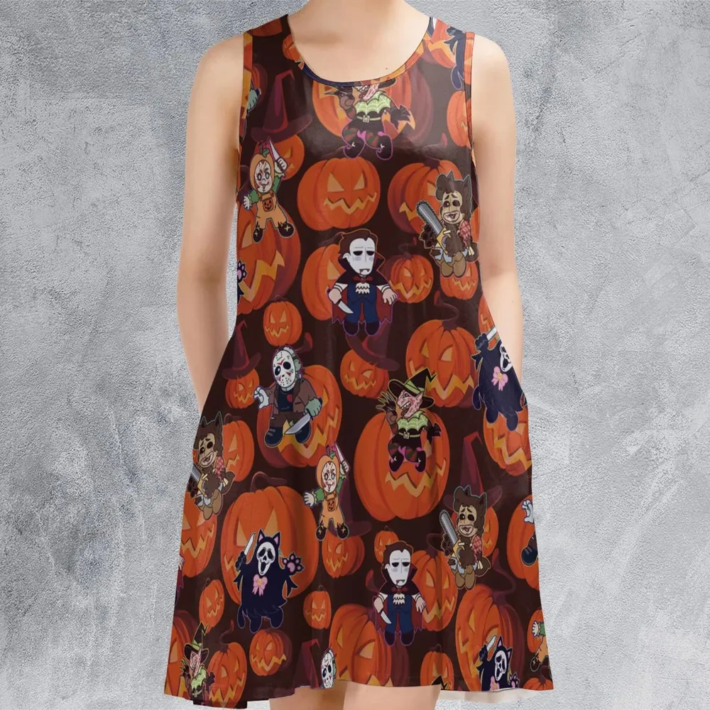 Halloween Slasher Sleeveless Dress - 2