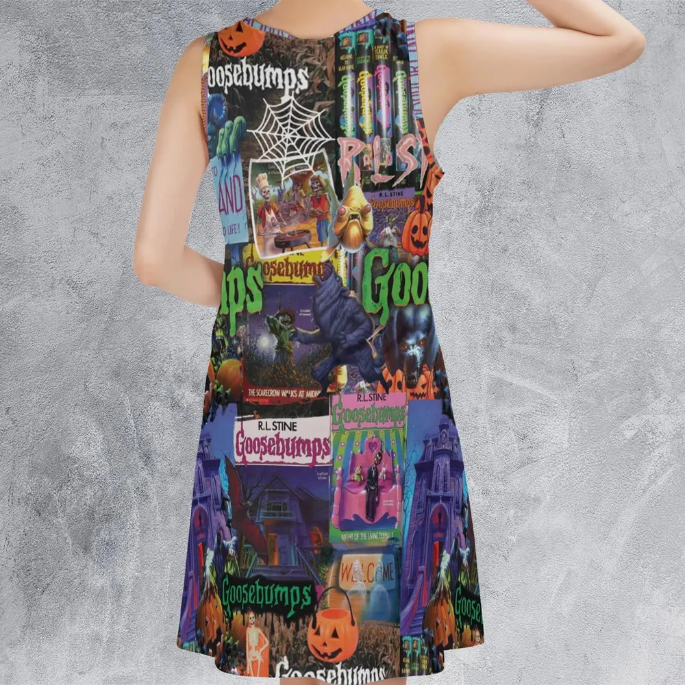 Goosebumps Pattern Sleeveless Dress - 3