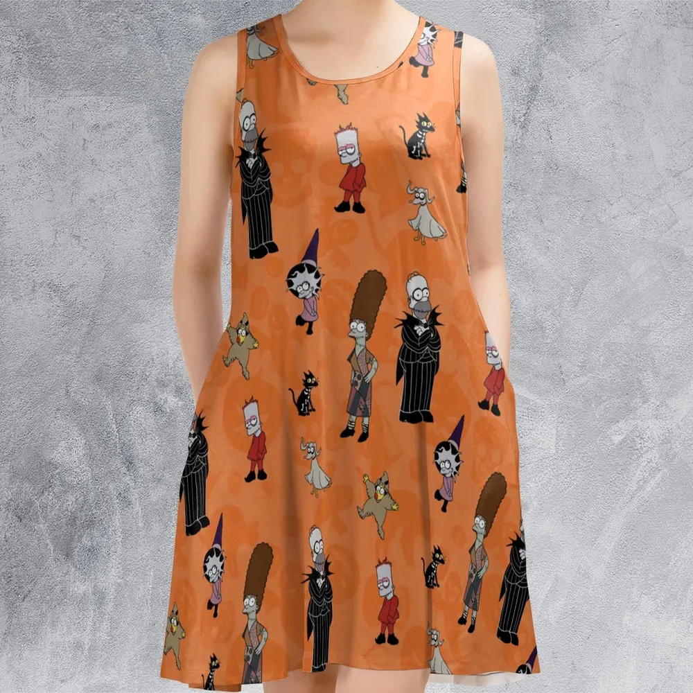 The Simpsons Halloween Sleeveless Dress - 2