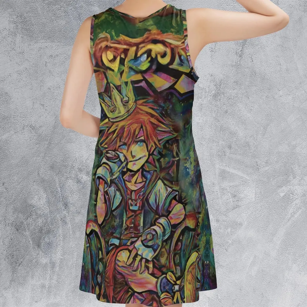 Trippy Sora Kingdom Hearts Sleeveless Dress - 3