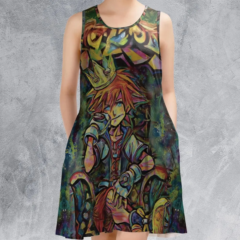 Trippy Sora Kingdom Hearts Sleeveless Dress - 2