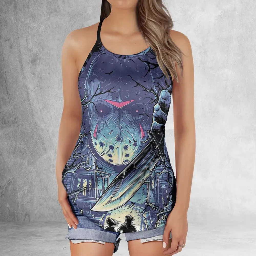 Camp Crystal Chic Friday the 13th Criss Cross Tank Top - 2
