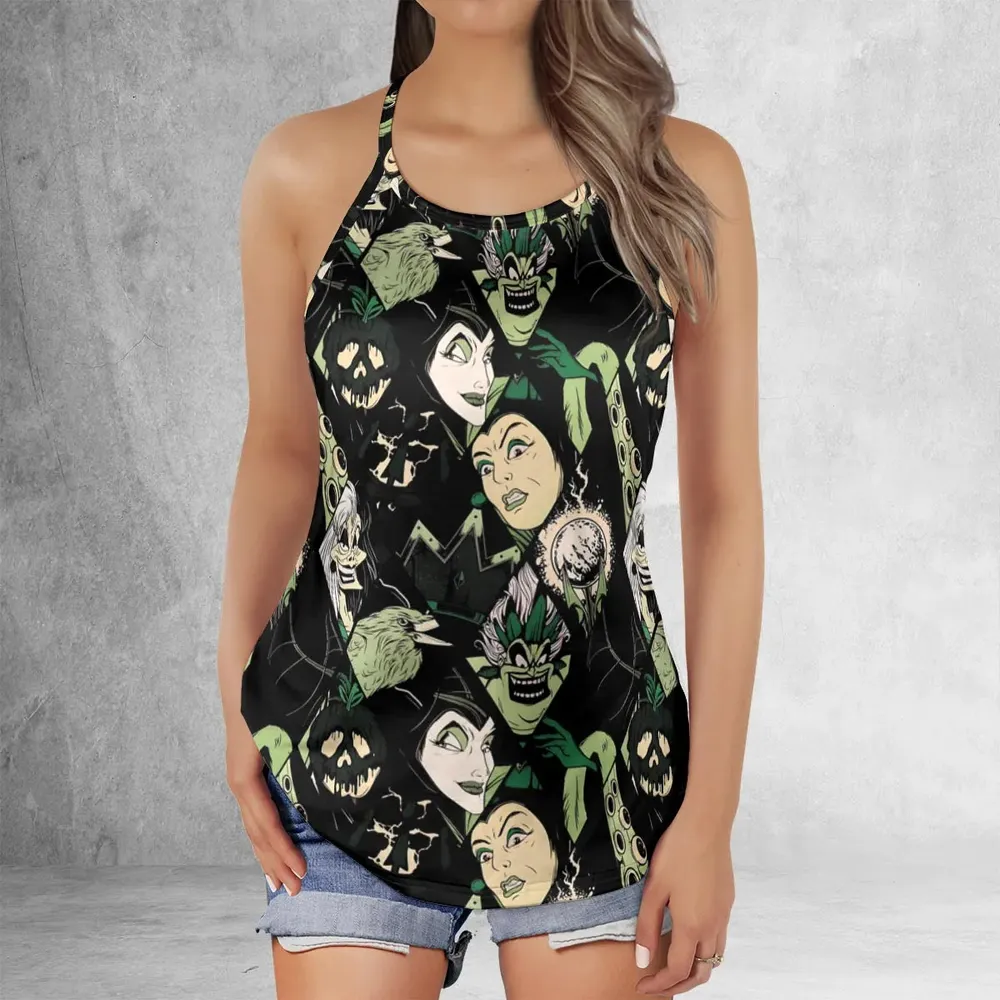 The Villains Pattern Criss Cross Tank Top - 2