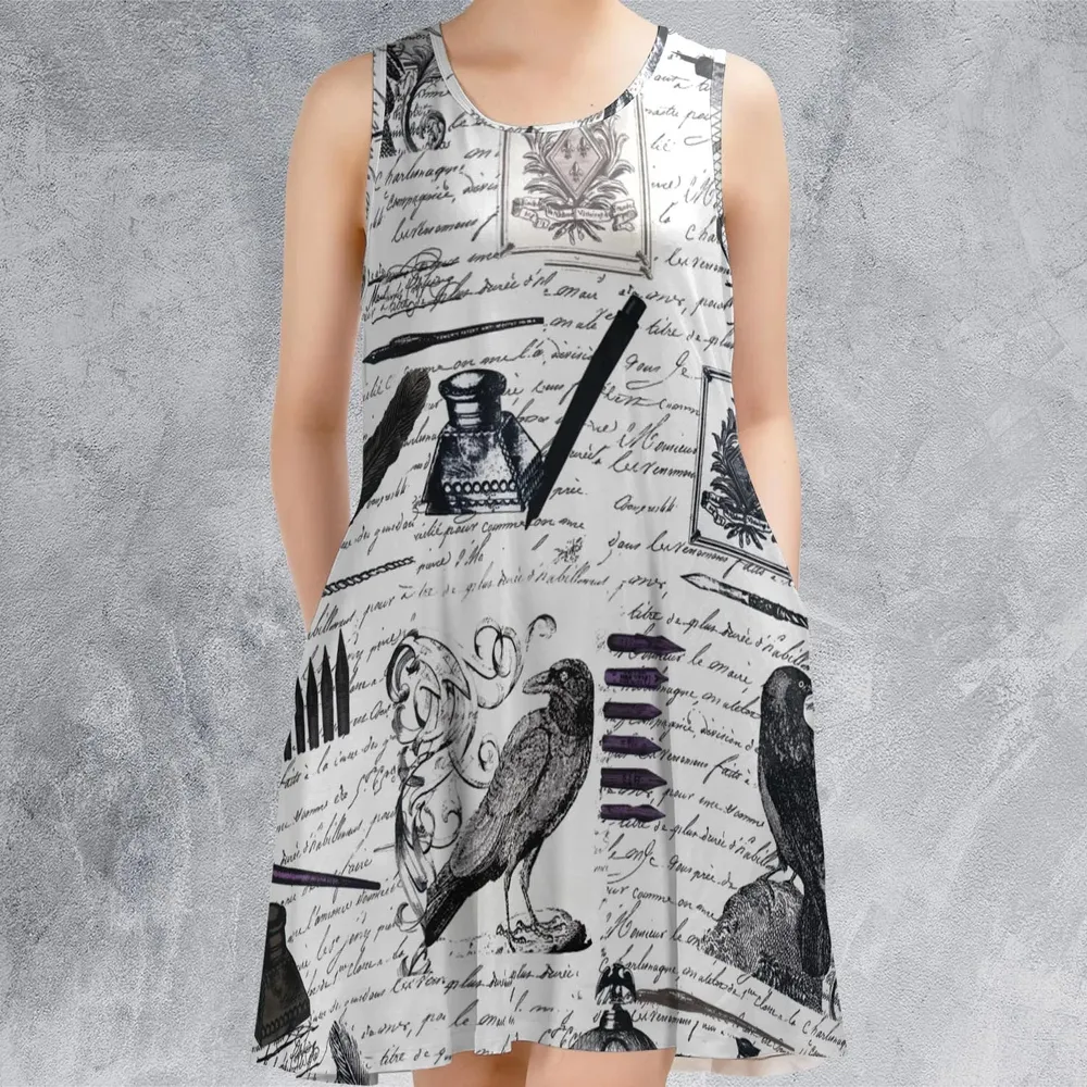 Nevermore The Raven Edgar Allan Poe Sleeveless Dress - 2