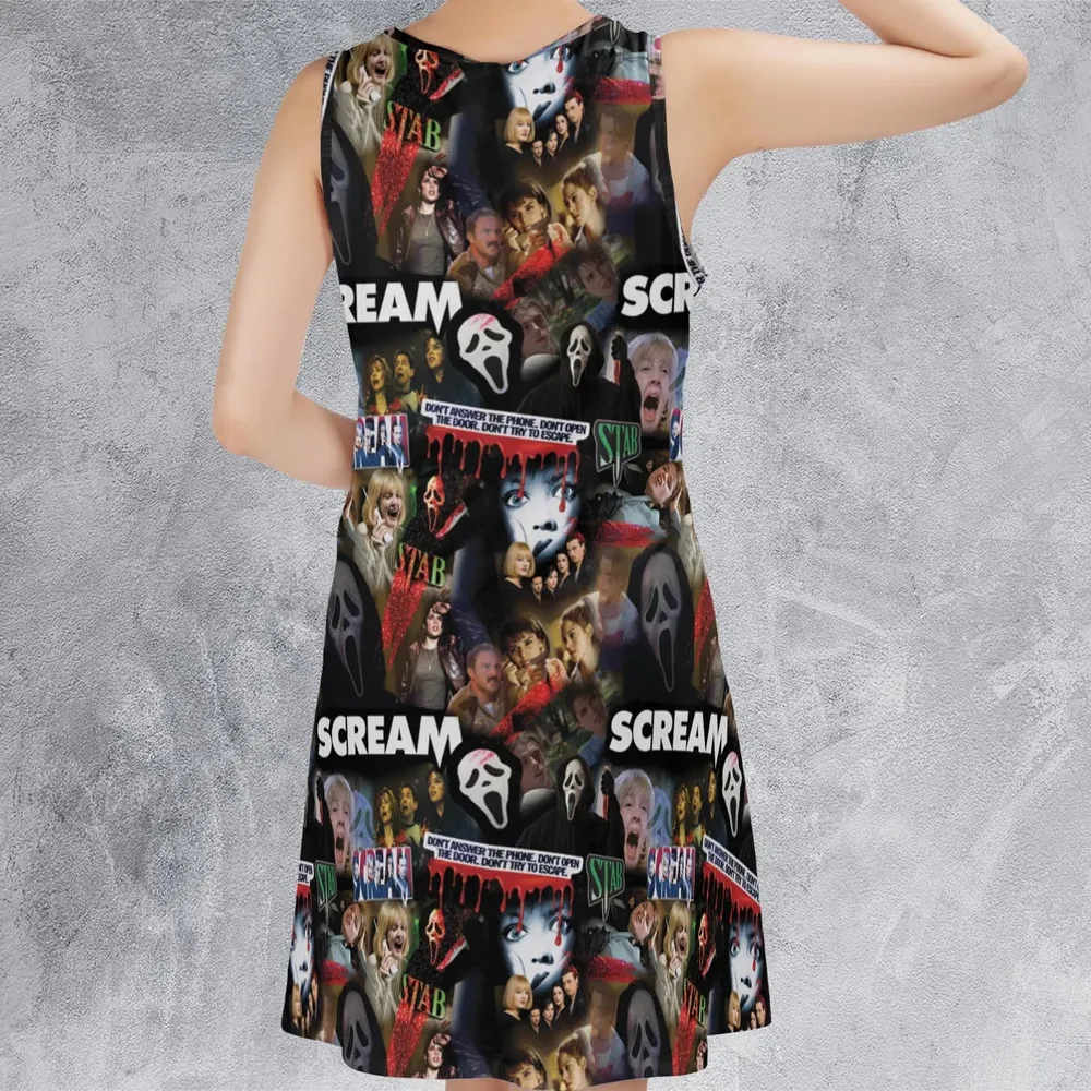 Slasher Chic Scream Sleeveless Dress - 3