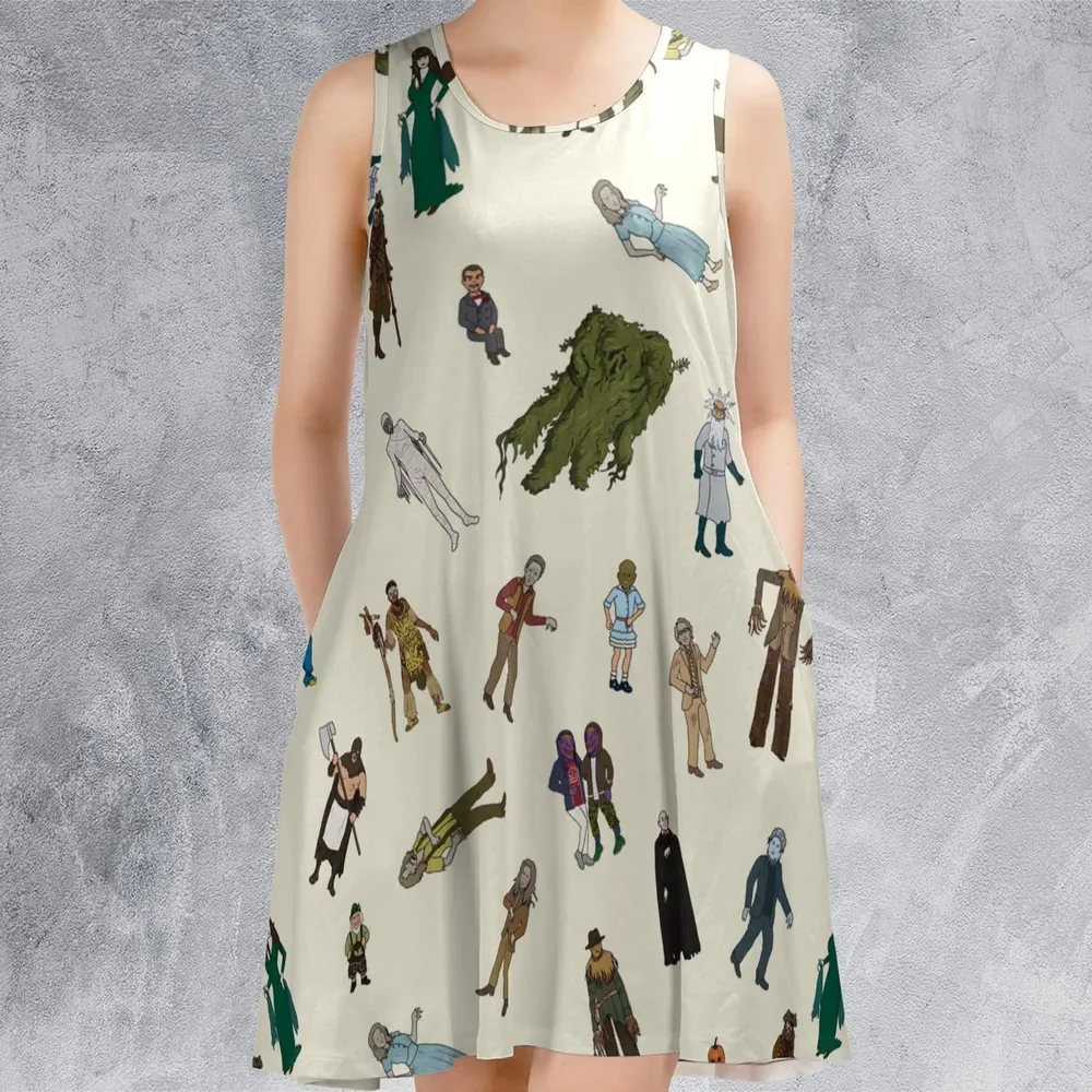 Monster Characters from Goosebumps Sleeveless Dress - 2
