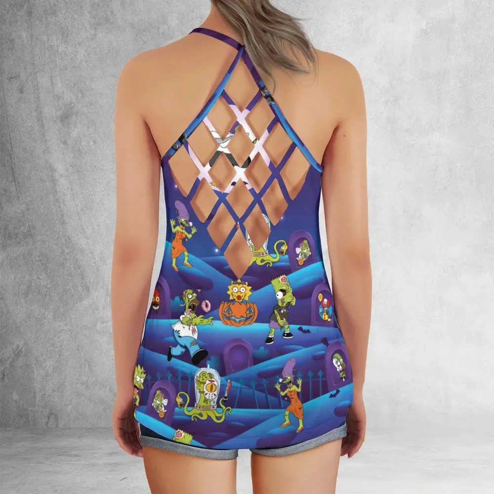 Horror Night The Simpsons Criss Cross Tank Top - 3