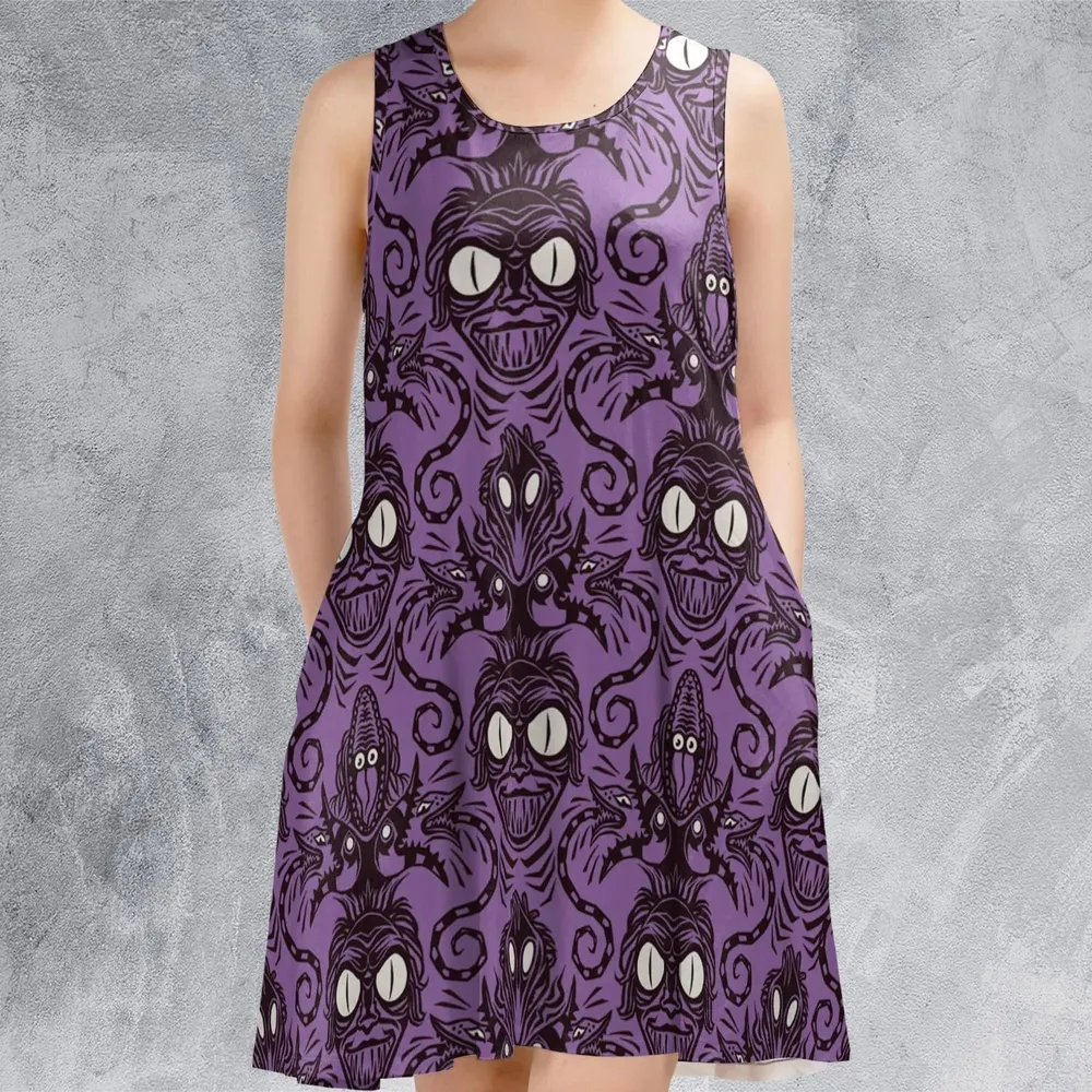 Beetlejuice Haunted Mansion Themed Sleeveless Dress - 2
