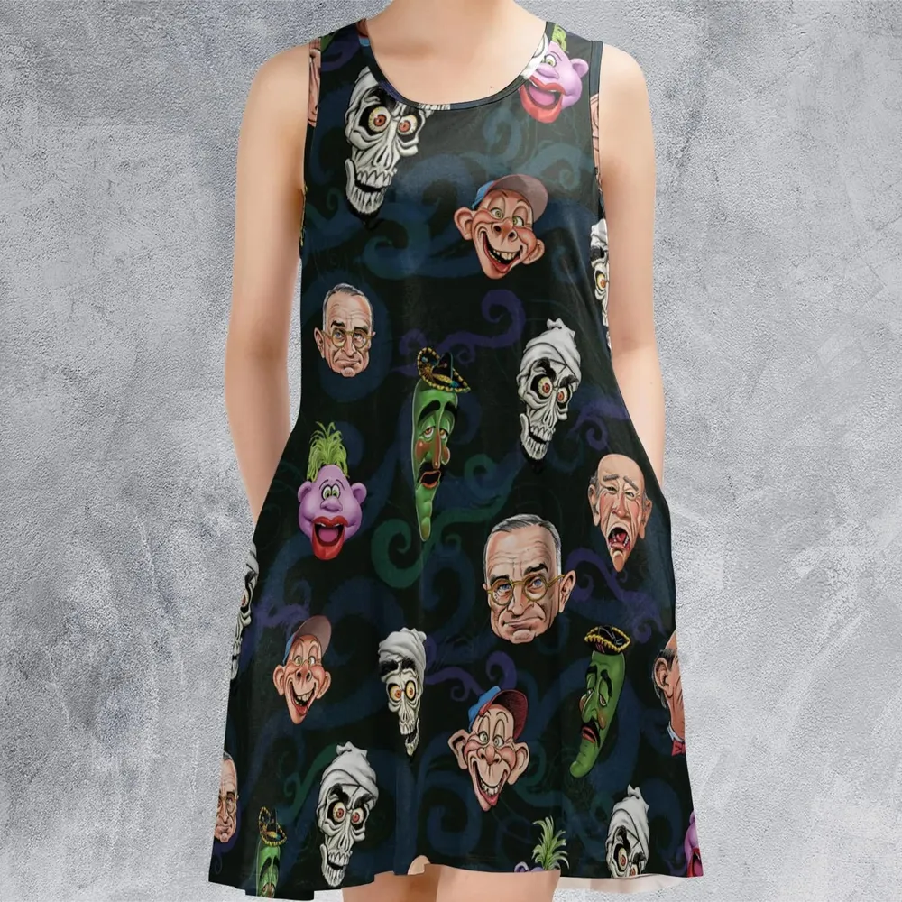 Puppet Comedy Characters Sleeveless Dress - 2