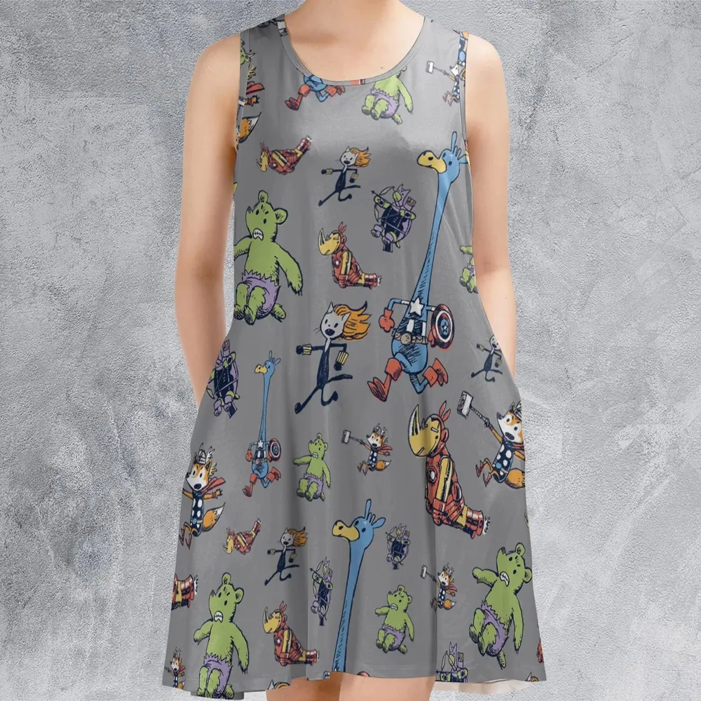 Animals Assemble Avengers Sleeveless Dress - 2