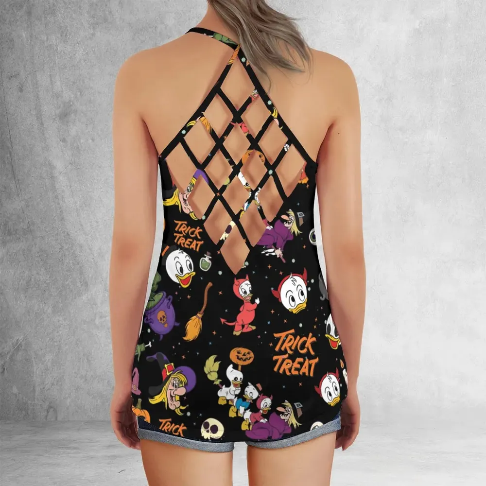 Huey, Dewey and Louie Duck Halloween Criss Cross Tank Top - 3