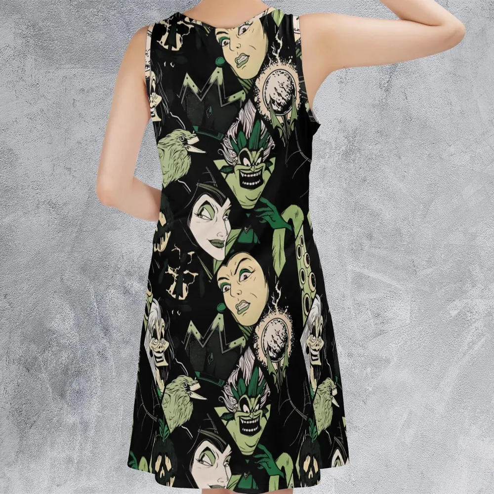 The Villains Pattern Sleeveless Dress - 3