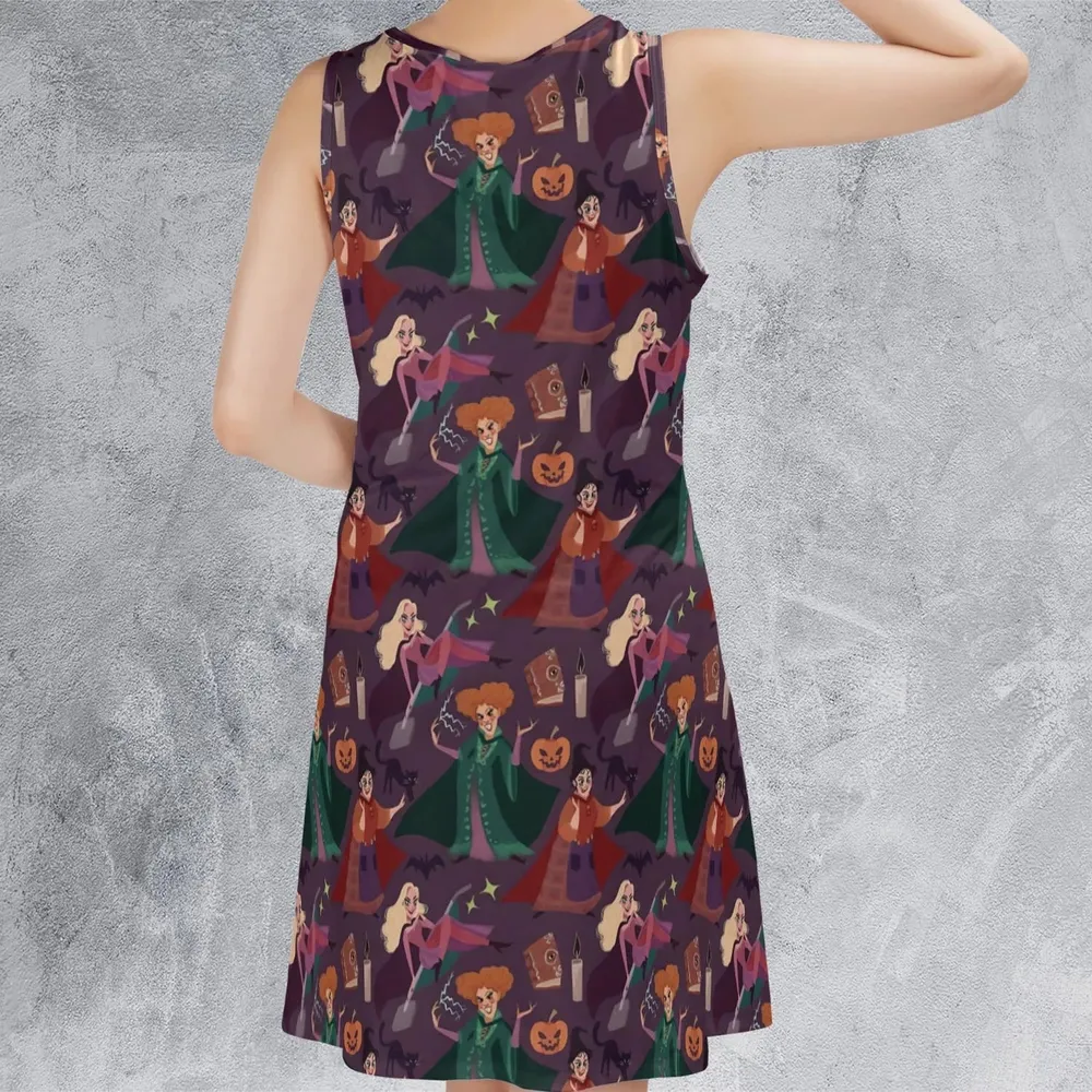 Sanderson Sisters Pattern Sleeveless Dress - 3