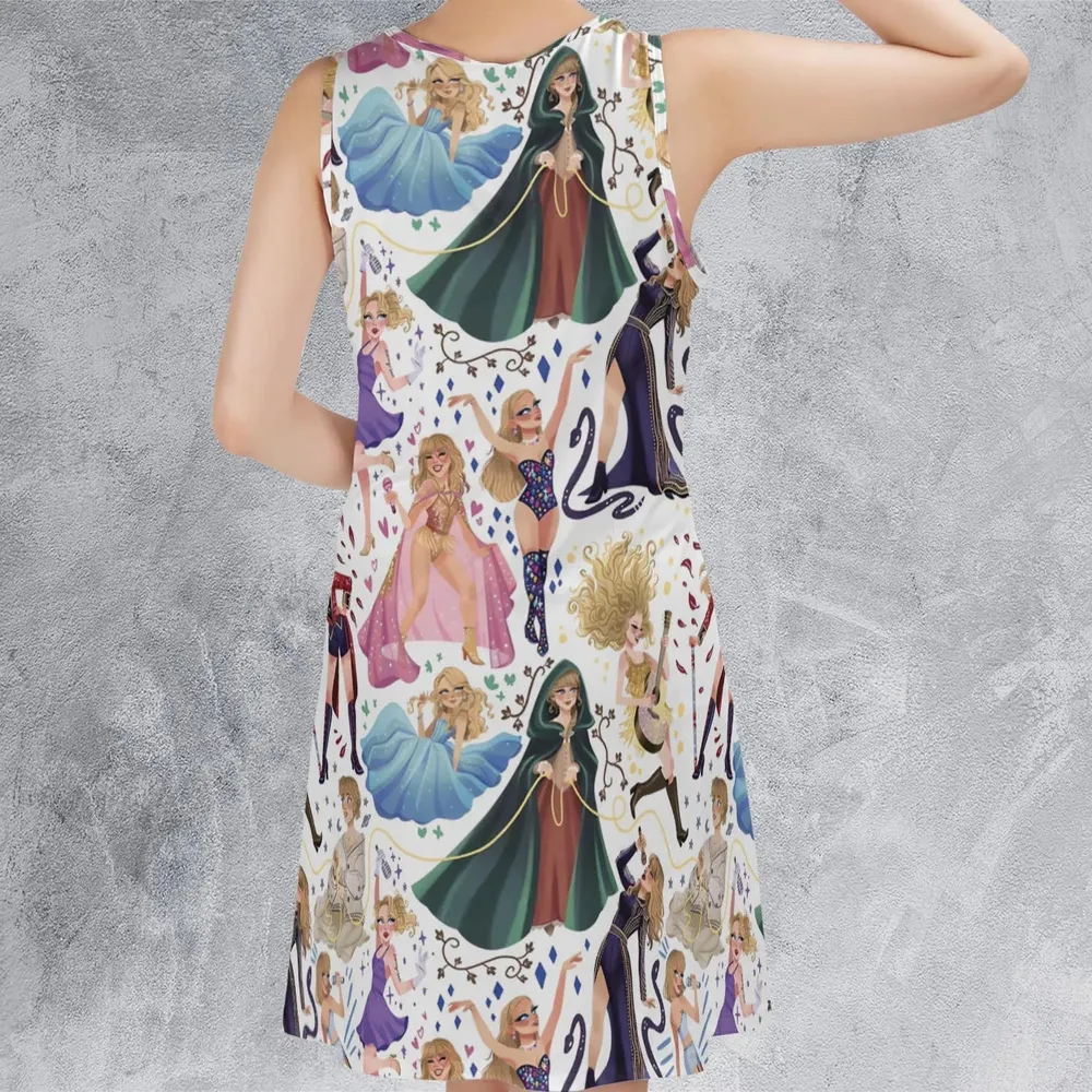 Blondie Colorful Lineup Sleeveless Dress - 3