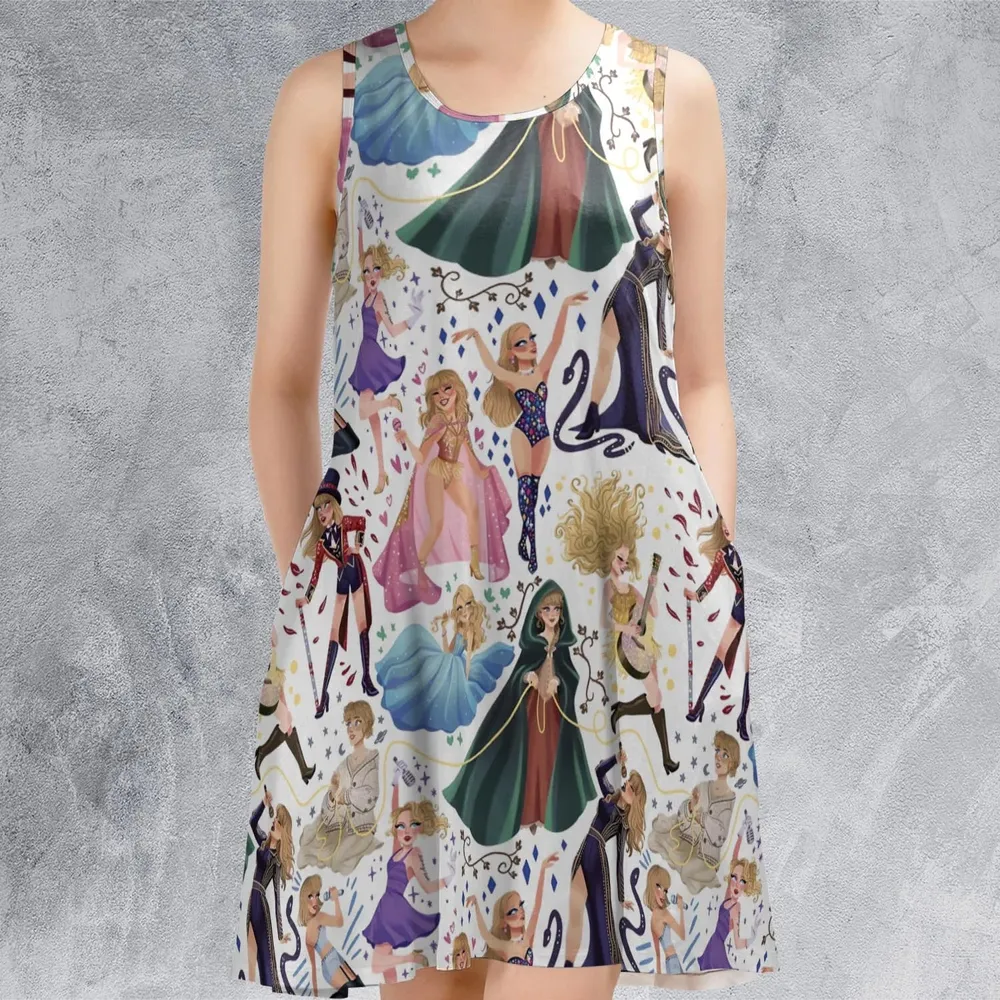 Blondie Colorful Lineup Sleeveless Dress - 2
