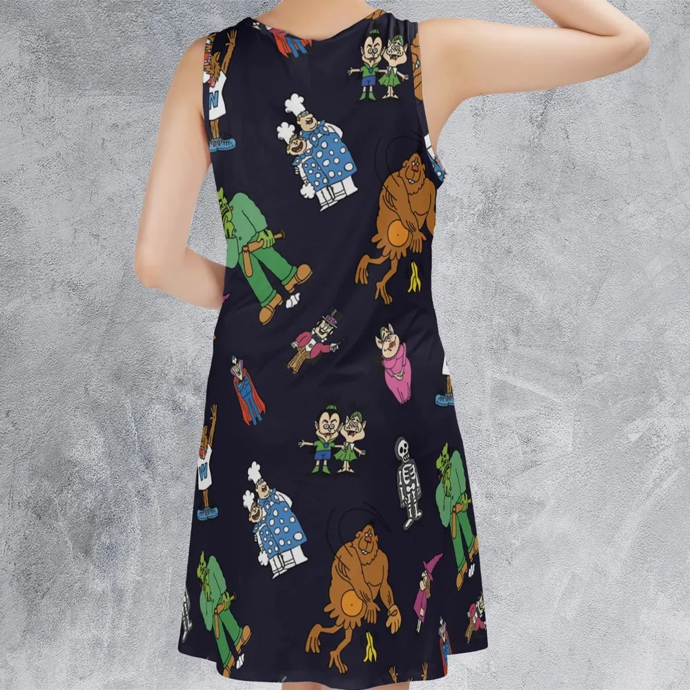 Nostalgic Food Mascots Burger Chef Sleeveless Dress - 3