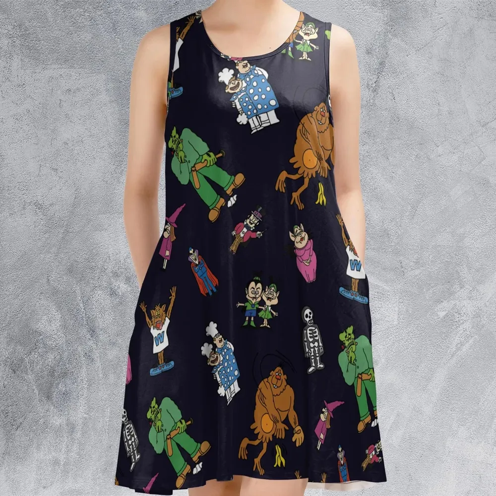Nostalgic Food Mascots Burger Chef Sleeveless Dress - 2