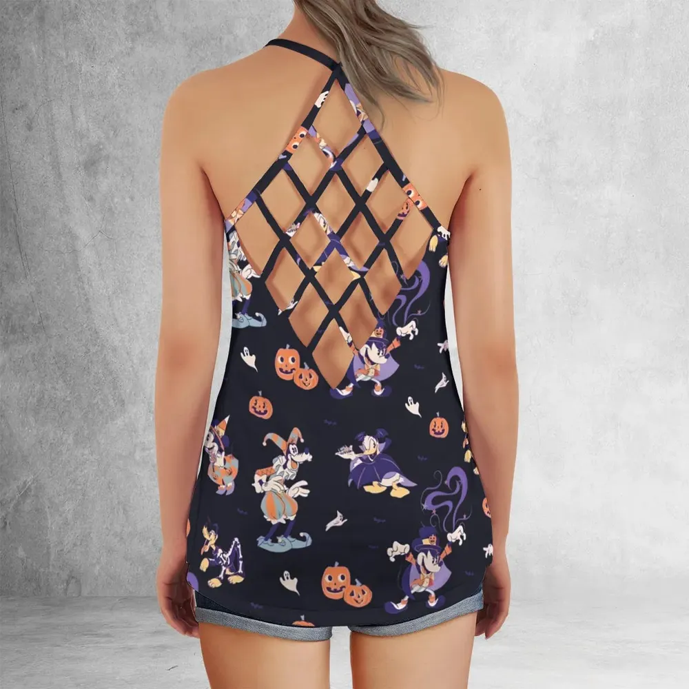 Happy Halloween Criss Cross Tank Top - 3