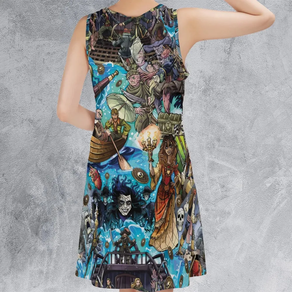 Travel And Fight Pirates of the Caribbean Sleeveless Dress - 3