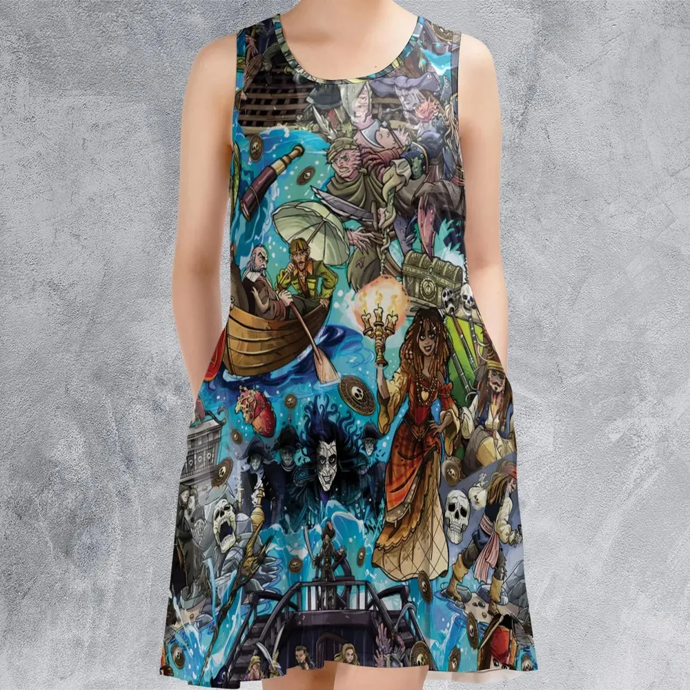 Travel And Fight Pirates of the Caribbean Sleeveless Dress - 2