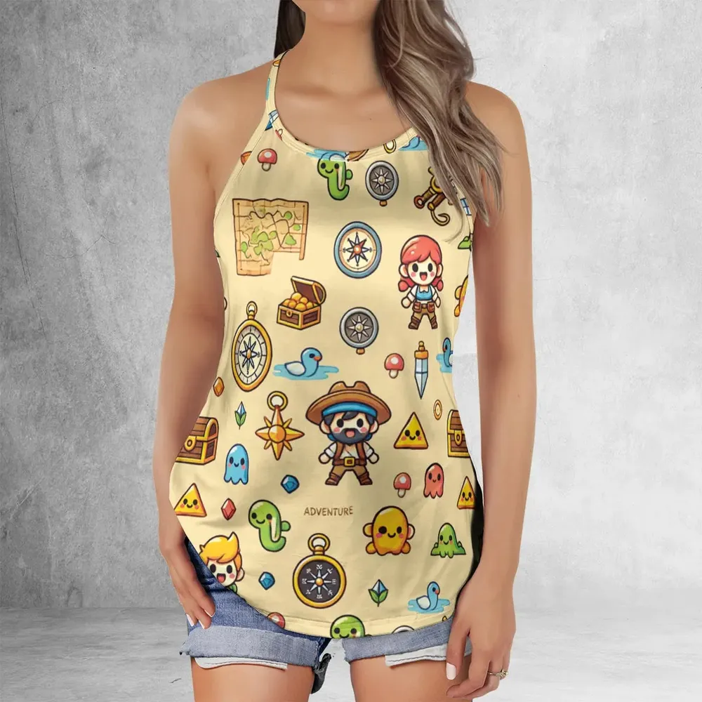 Quest Mode On The Legend of Zelda Criss Cross Tank Top - 2