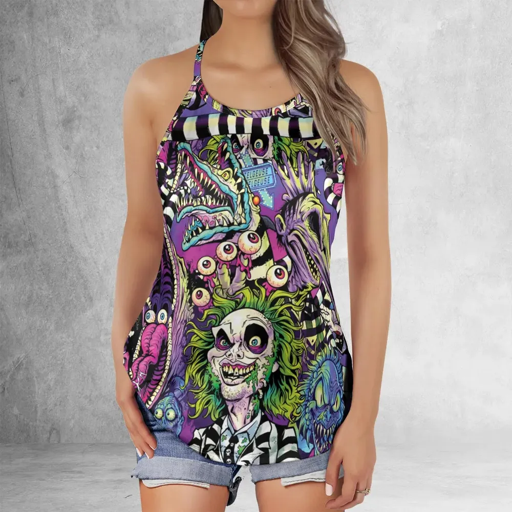 Stay Spooky Beetlejuice Criss Cross Tank Top - 2