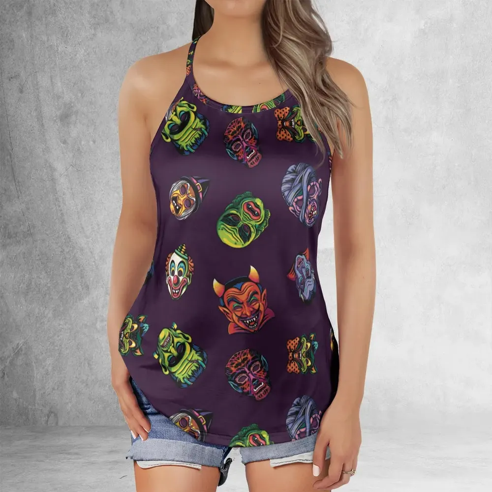 Beast Mode On Monster Masks Criss Cross Tank Top - 2