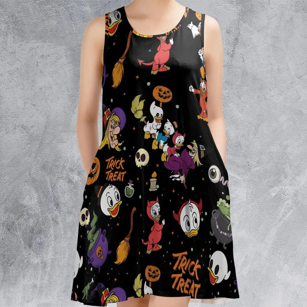 Huey, Dewey and Louie Duck Halloween Sleeveless Dress - 2