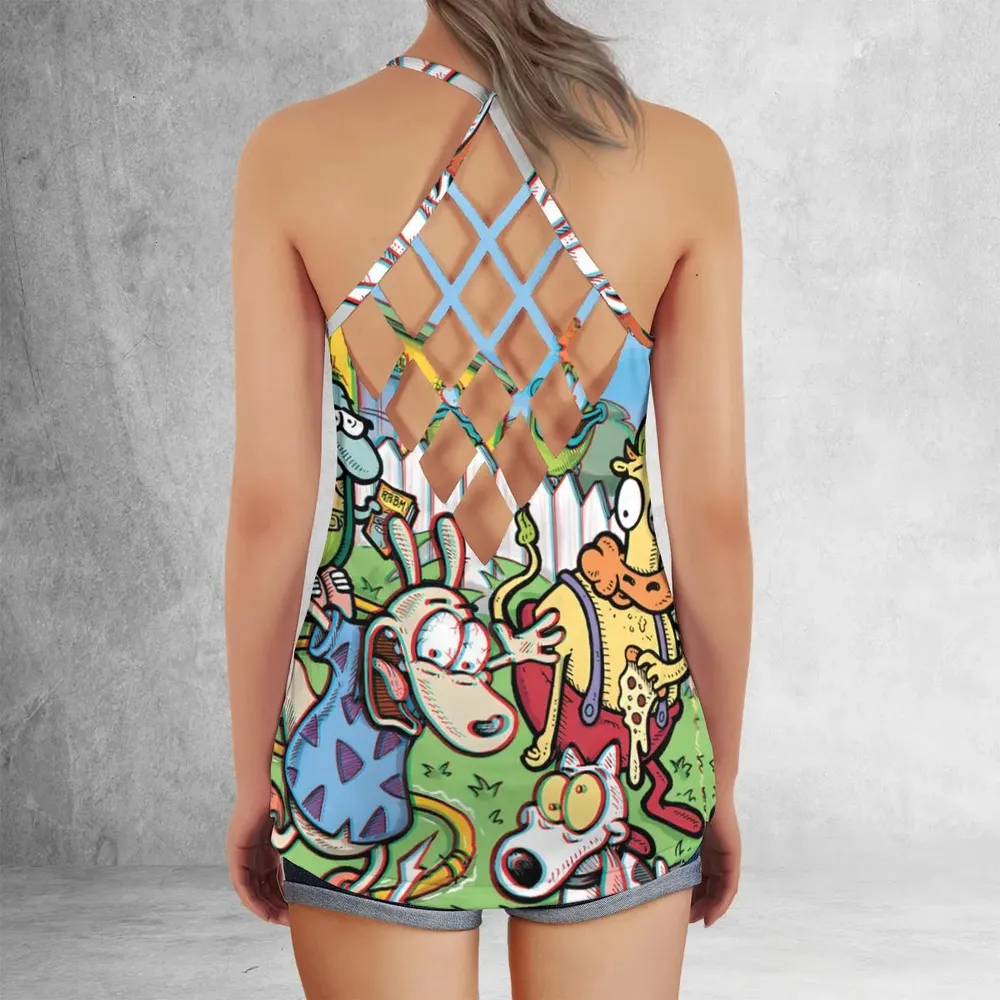 Spunky Style Rocko's Modern Life Criss Cross Tank Top - 3