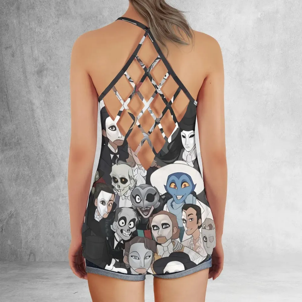 Faces The Phantom of Opera Criss Cross Tank Top - 3