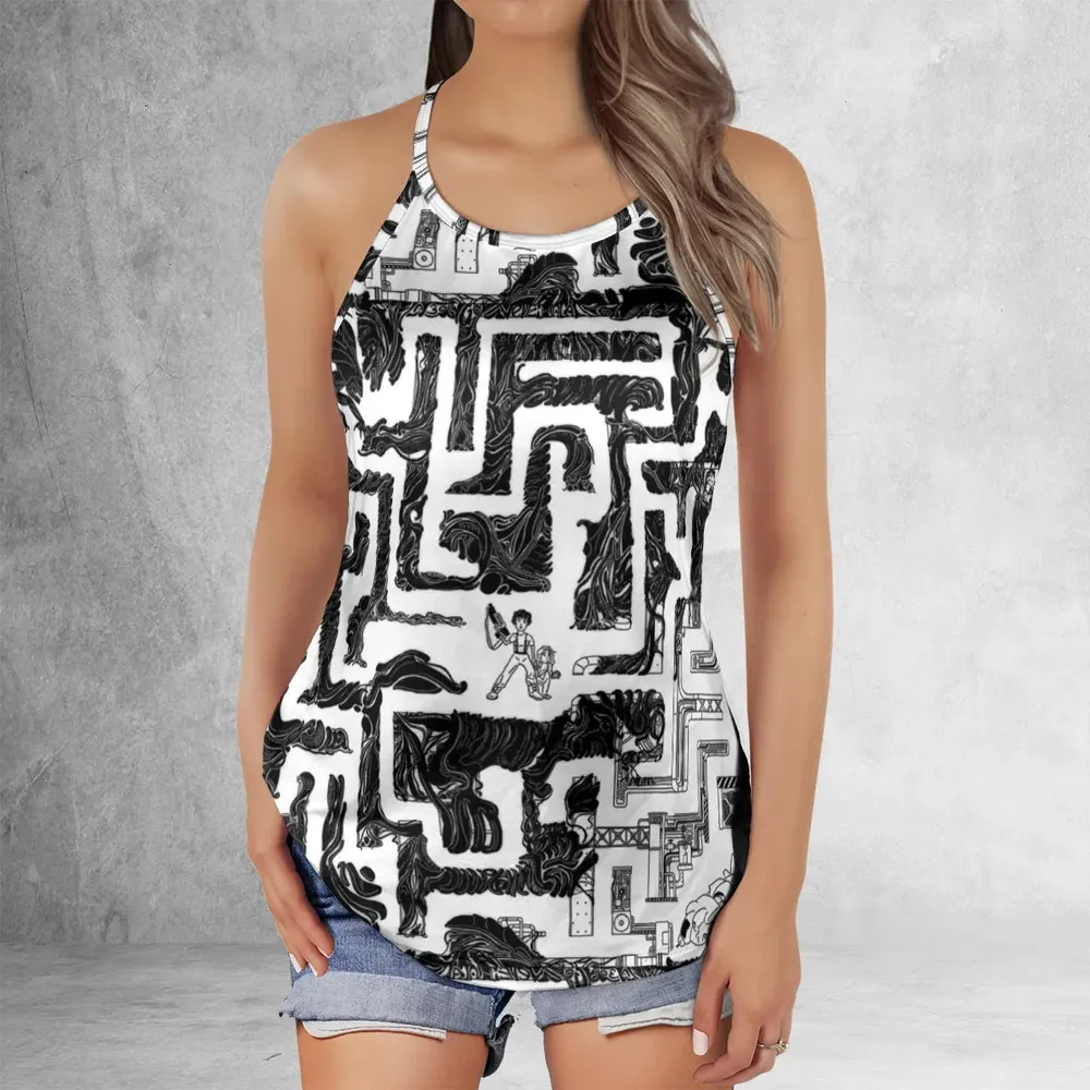 Xenomorph Alien Maze Criss Cross Tank Top - 2