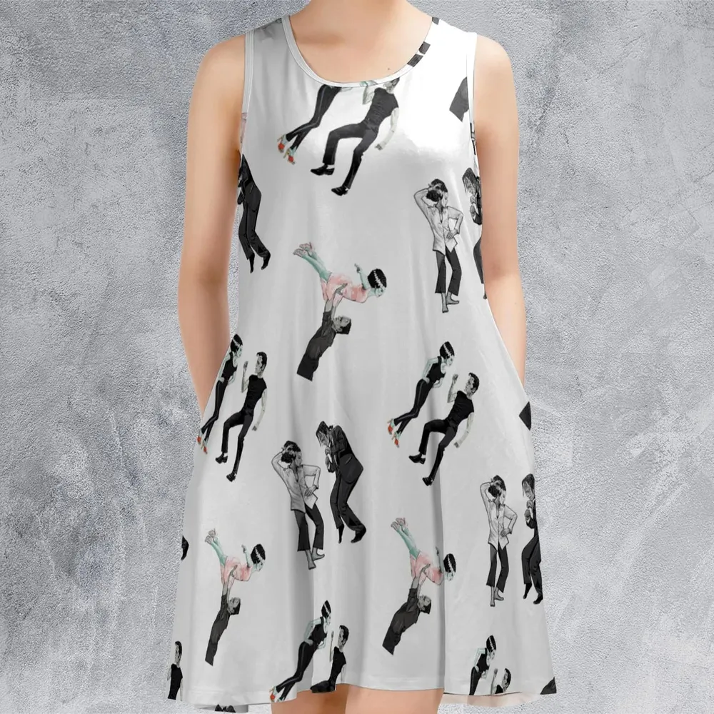 Frankenstein And Bride Movie Dance Scenes Sleeveless Dress - 2