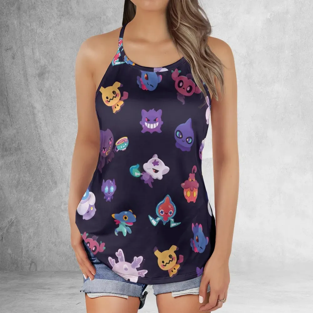 Cute Ghost Type Criss Cross Tank Top - 2