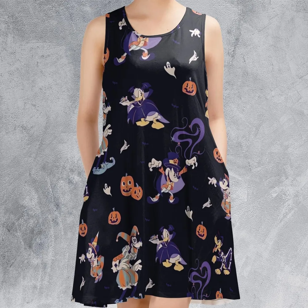 Happy Halloween Sleeveless Dress - 2