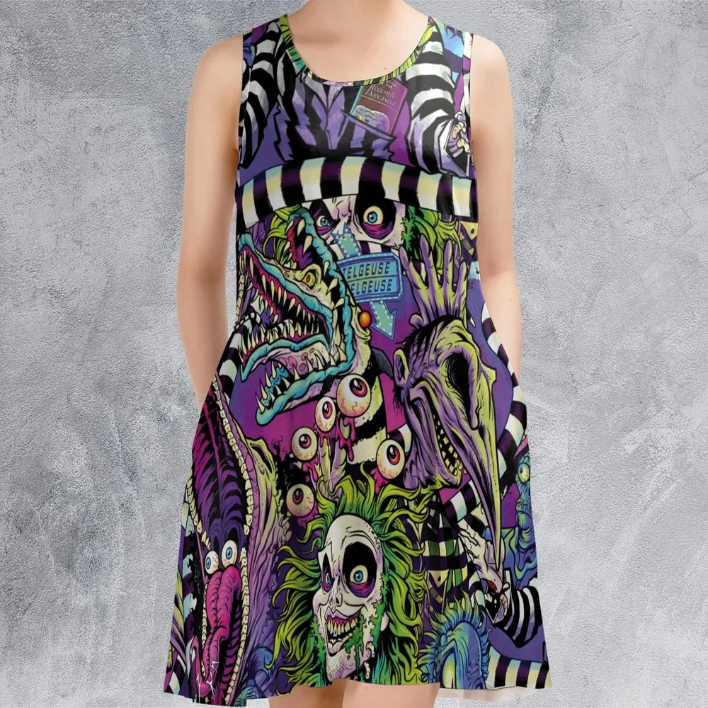 Stay Spooky Beetlejuice Sleeveless Dress - 2