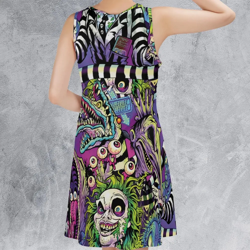 Stay Spooky Beetlejuice Sleeveless Dress - 3