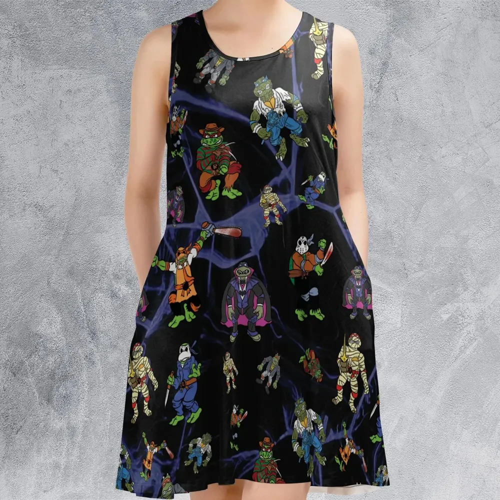 TMNT Universal Monsters And Sewer Slasher Toys Sleeveless Dress - 2