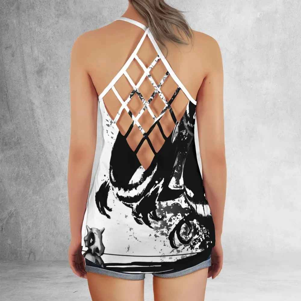 Cubone and the Ghosts Criss Cross Tank Top - 3