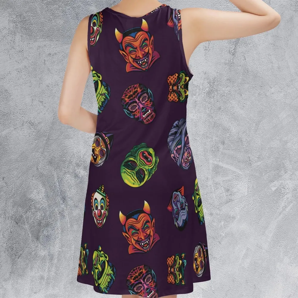 Beast Mode On Monster Masks Sleeveless Dress - 3