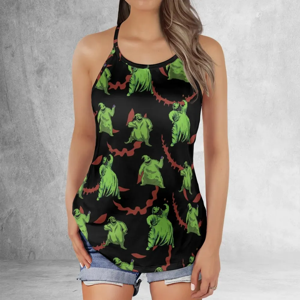 Oogie Boogie Pattern Criss Cross Tank Top - 2