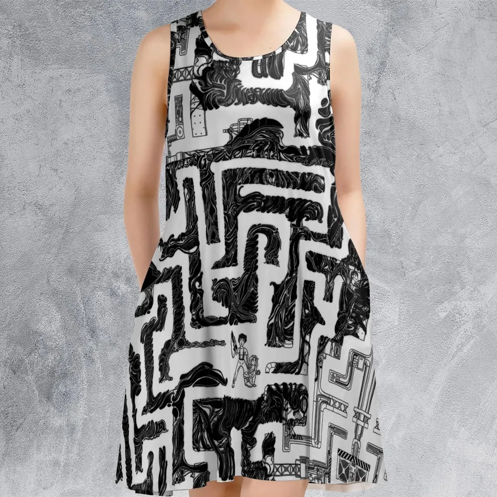 Xenomorph Alien Maze Sleeveless Dress - 2