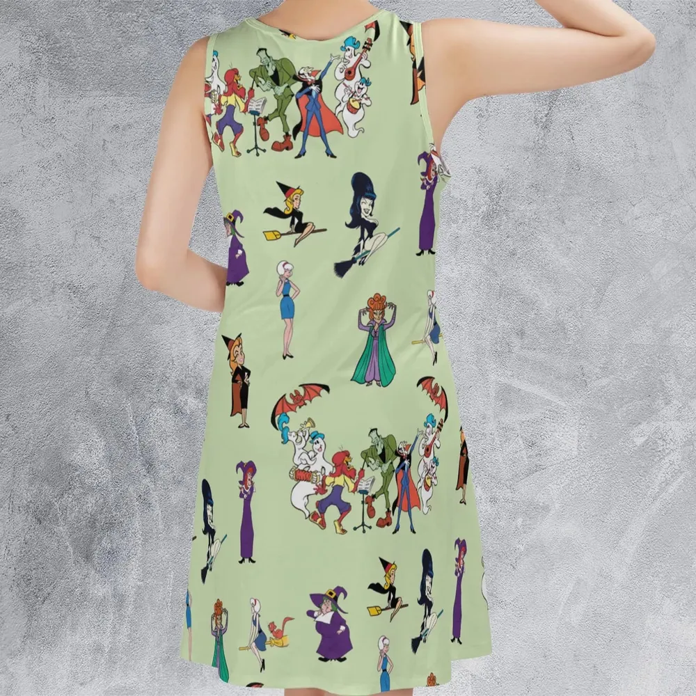 Witches Cartoon Characters Sleeveless Dress - 3