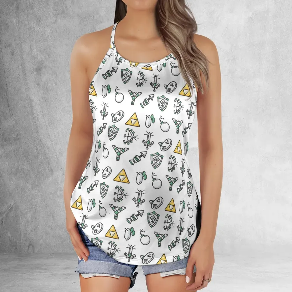 The Zelda Pixel Style Criss Cross Tank Top - 2