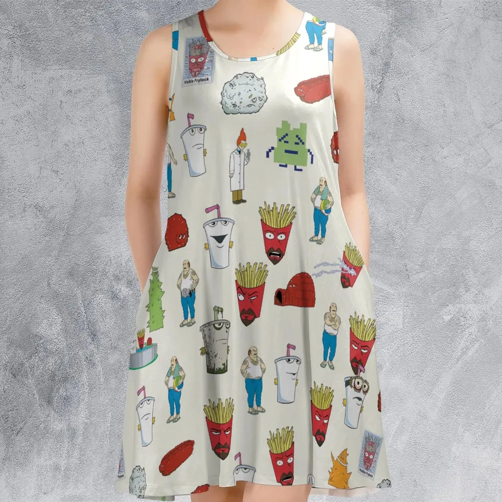 Aqua Teen Style Sleeveless Dress - 2
