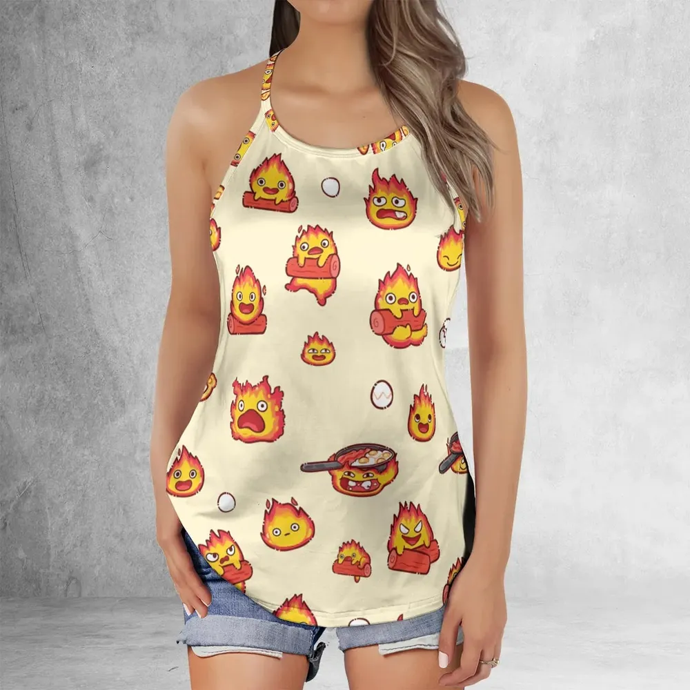 Calcifer Howl’s Moving Castle Criss Cross Tank Top - 2