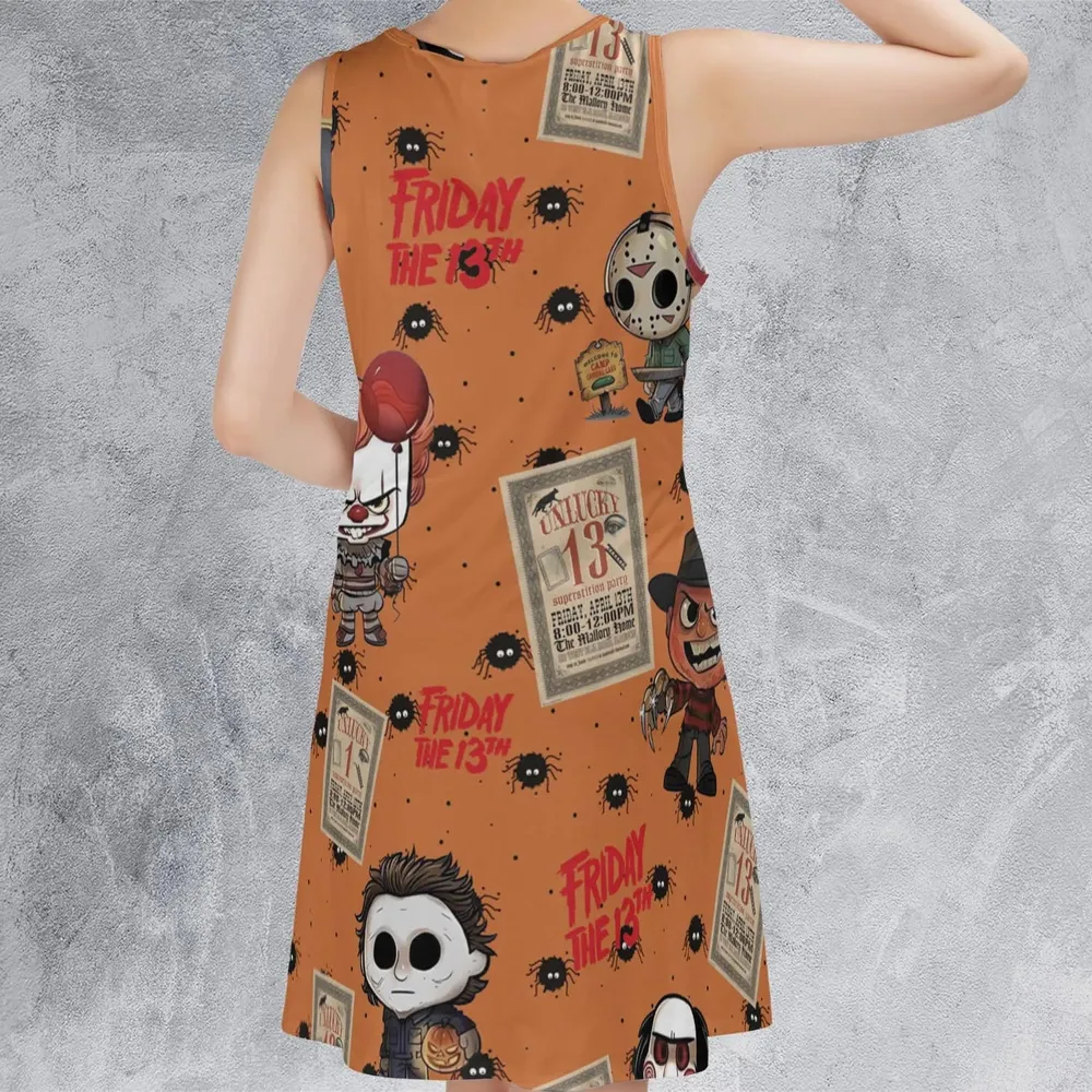 Chibi Horror Characters Sleeveless Dress - 3