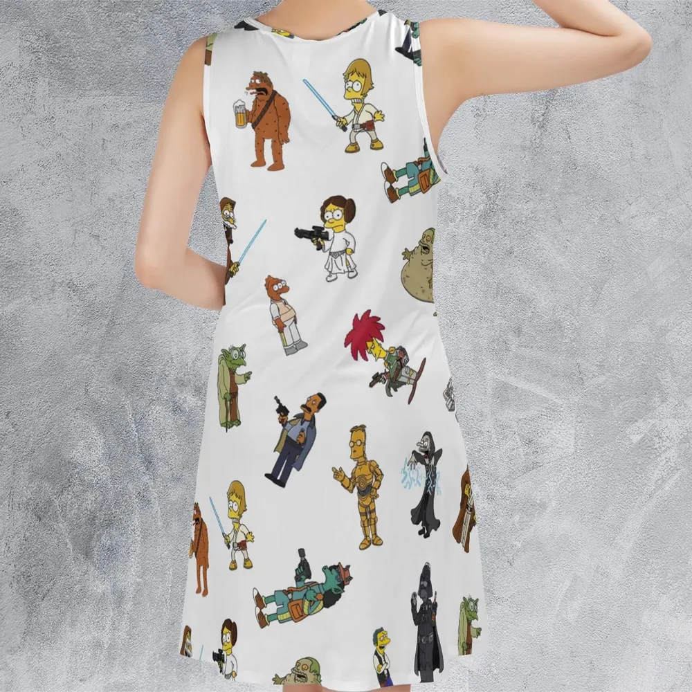 Simpsons Star Wars Mashup Sleeveless Dress - 3