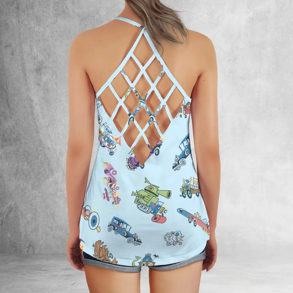 W is for Wacky Races Criss Cross Tank Top - 3